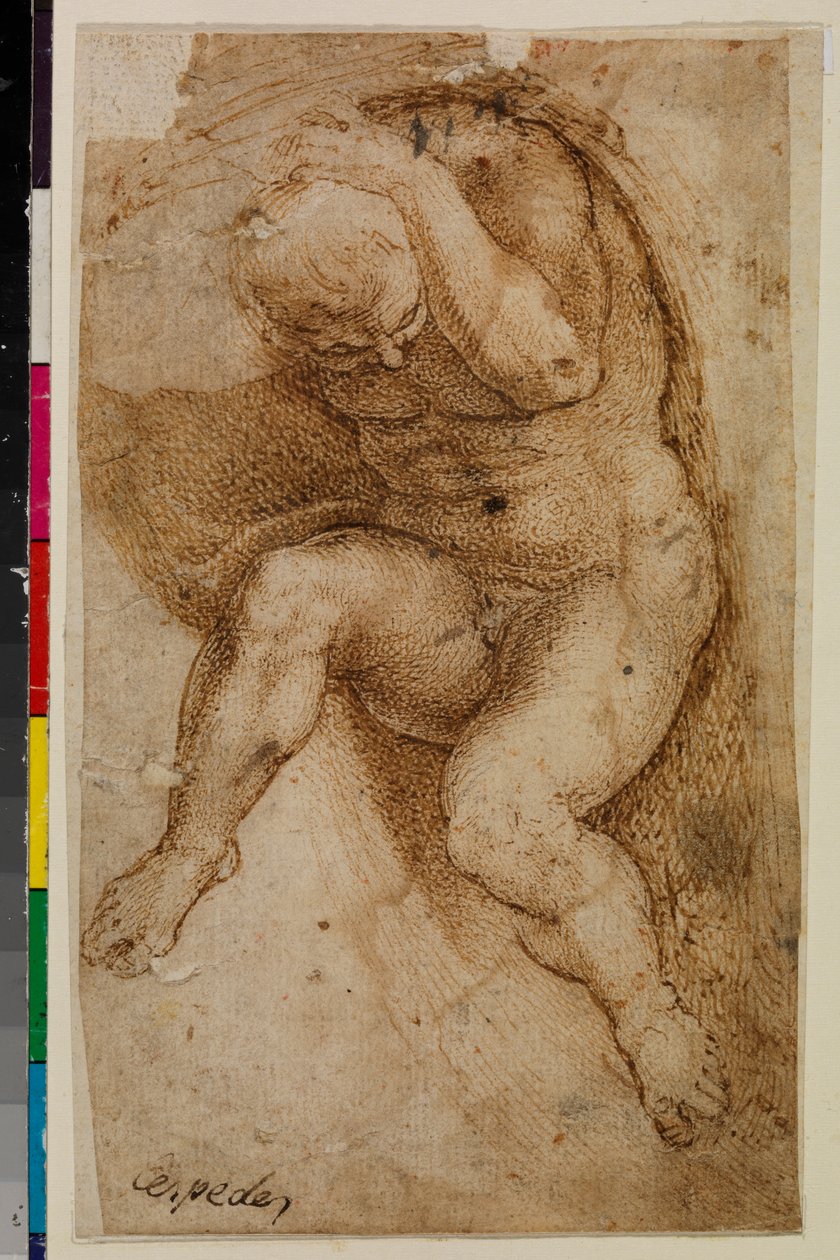 裸体男性形象（米开朗基罗《最后的审判》之后的作品） 作者 Pablo de (attr.to) Cespedes