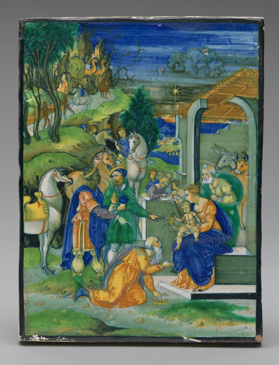 圣母玛利亚受难记》画板 作者 尼古拉·达·乌尔比诺 (Nicola da Urbino) 作画
