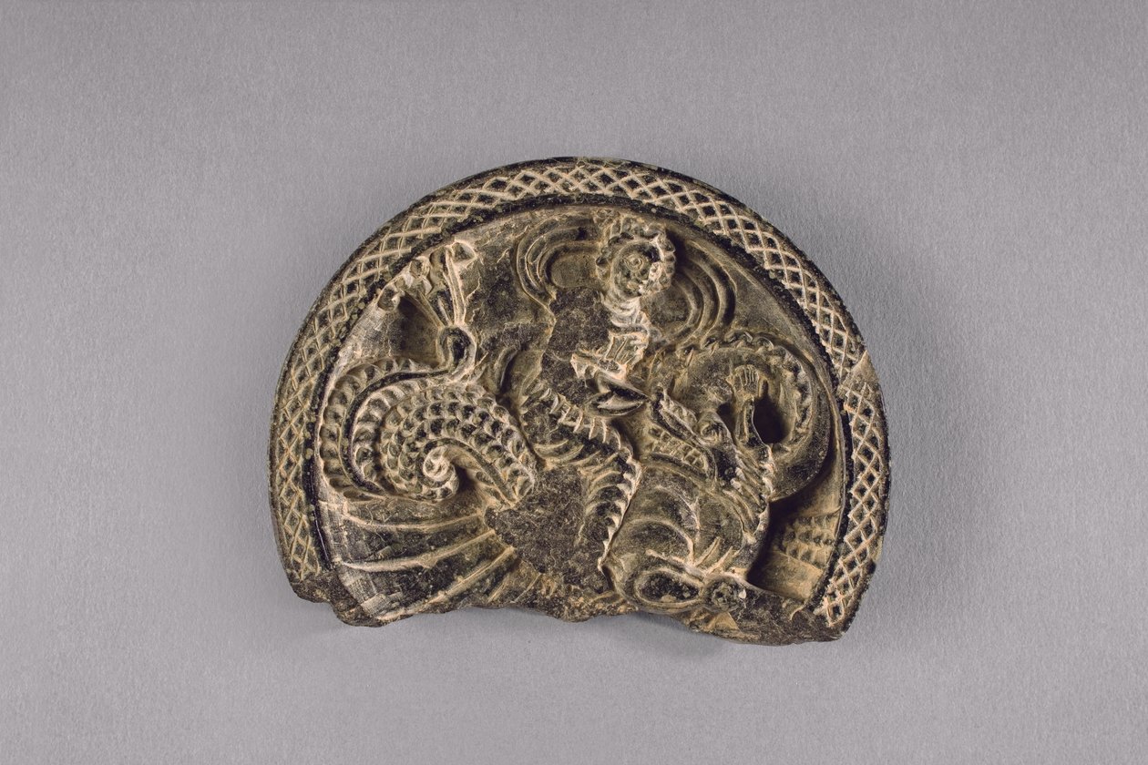 与水上龙上的Nereid调色板，c.50-75（片岩） 作者 巴基斯坦学校