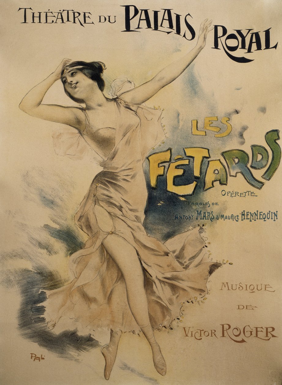 Le Fetards》海报，歌剧，Antony Mars和Maurice Hennequin的剧本，Victor Roger的音乐，巴黎皇家宫殿剧院的海报。 作者 朋友