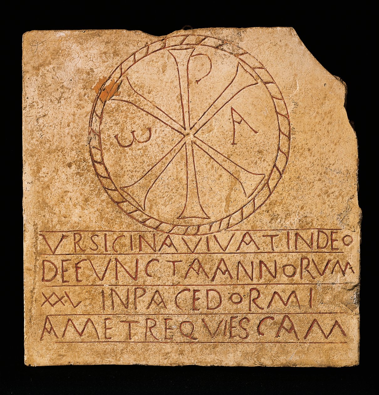 Christian inscription with the monogram of Christ, found in Rome, Early Christian period, 4th century 作者 古基督教