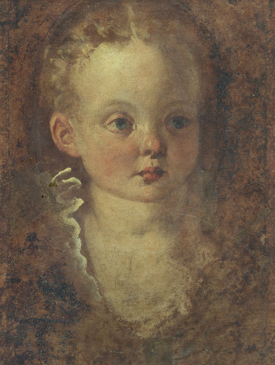 女孩半身像（反面），约 1588-90 年（画布上的油彩） 作者 帕尔玛（Palma Il Giovane）