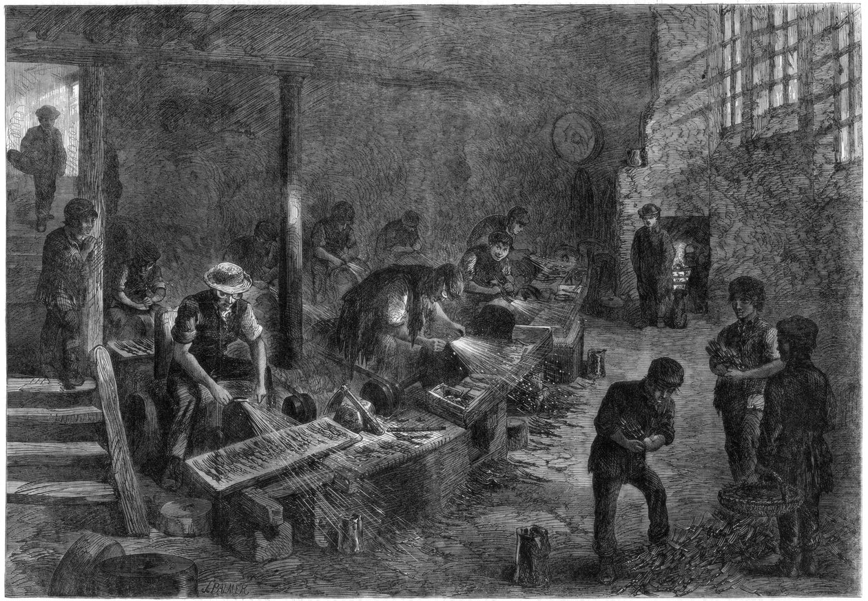 叉式研磨机的外壳，谢菲尔德钢铁厂，1866年。 作者 帕默