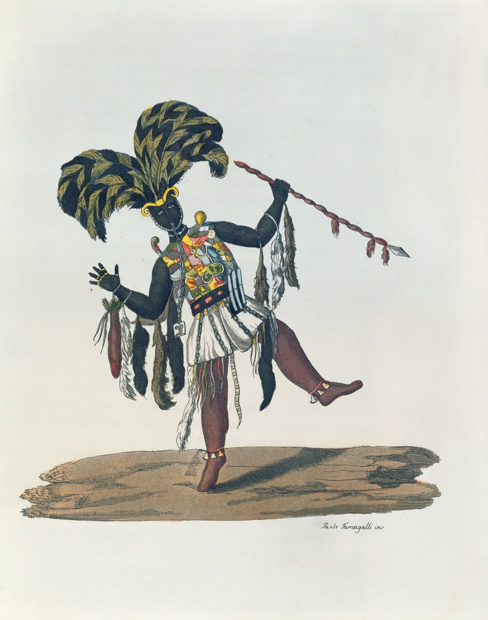 Senegambia（塞内加尔）的Griot，来自“古代或现代服装”，1820年 作者 保罗·富马加利