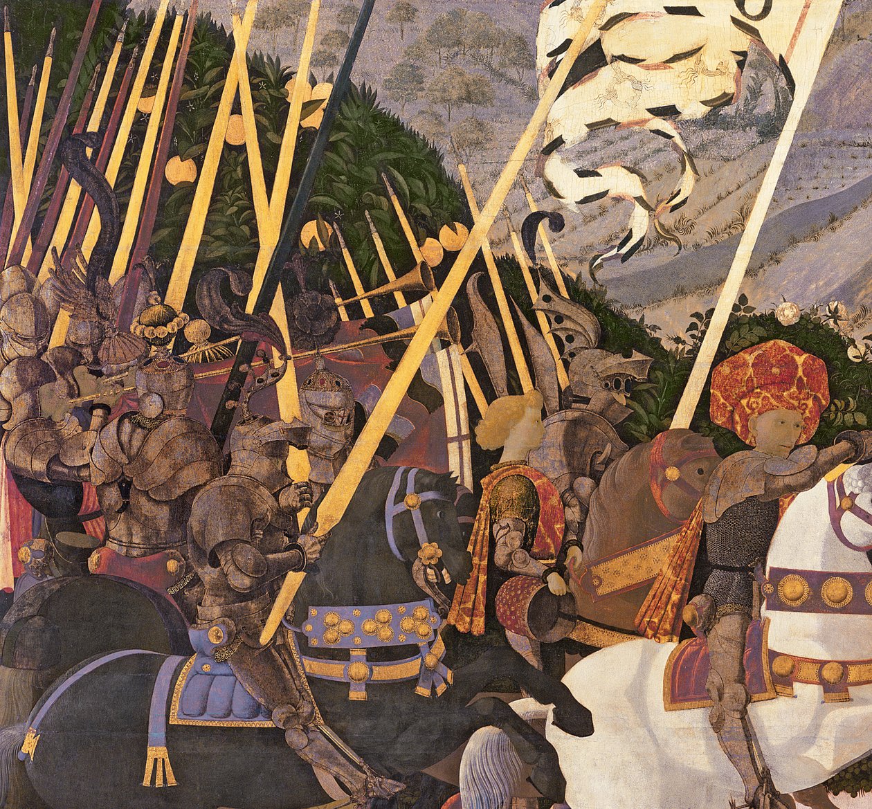 圣罗马诺战役，c.1450-60温度在30690的面板细节 作者 保罗·乌切洛