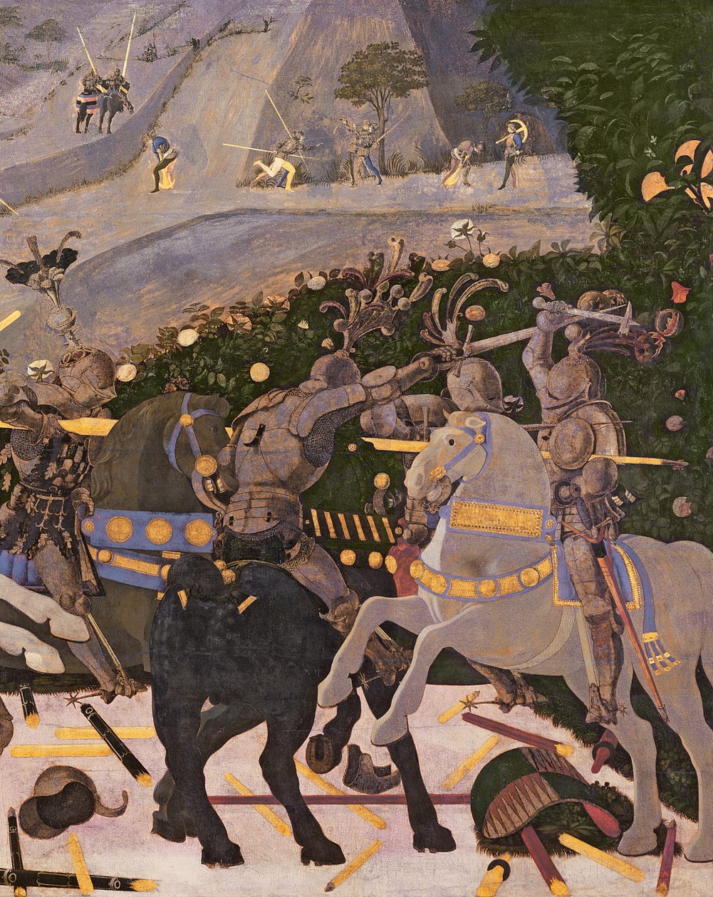 圣罗马诺战役，c.1450-60温度在30690的面板细节 作者 保罗·乌切洛