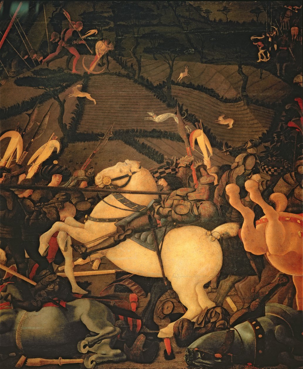 圣罗马诺战役于1432年，c.1456（面板上的蛋彩画）（另见162335和31574） 作者 保罗·乌切洛