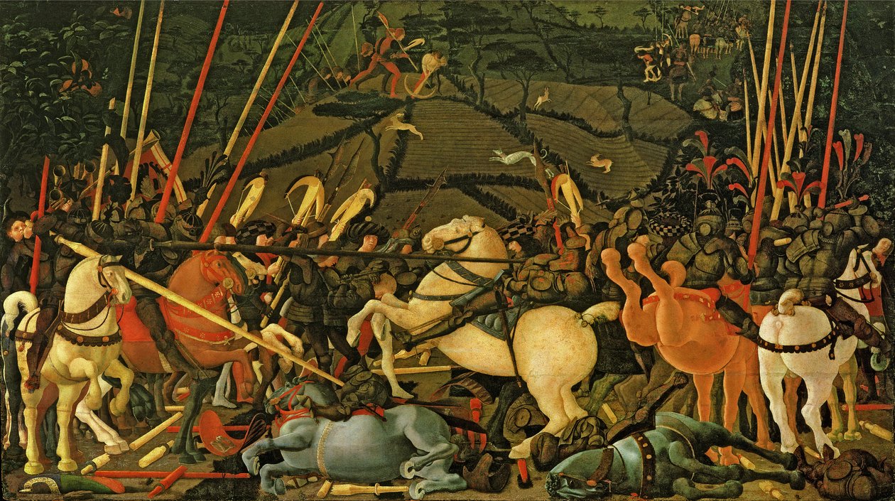 圣罗马诺战役于1432年，c.1456（面板上的蛋彩画）（另见162335） 作者 保罗·乌切洛
