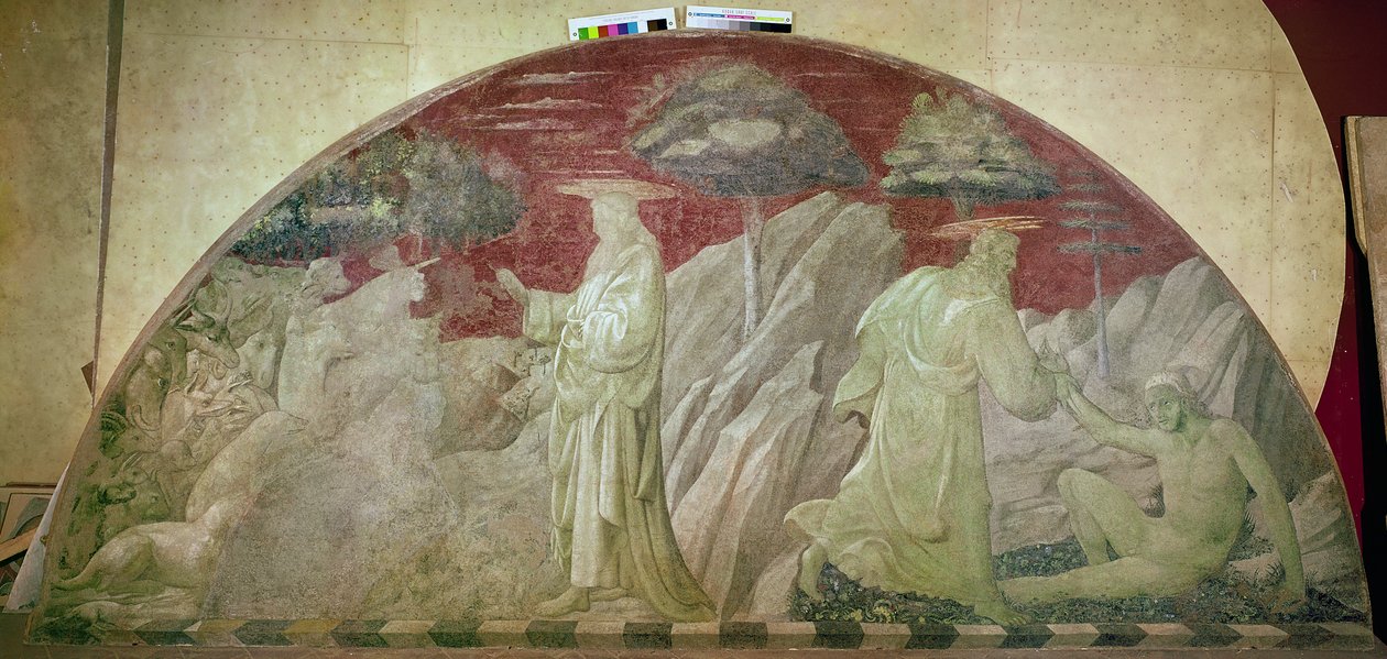 1430年动物和亚当的创造（壁画转移到画布上） 作者 保罗·乌切洛