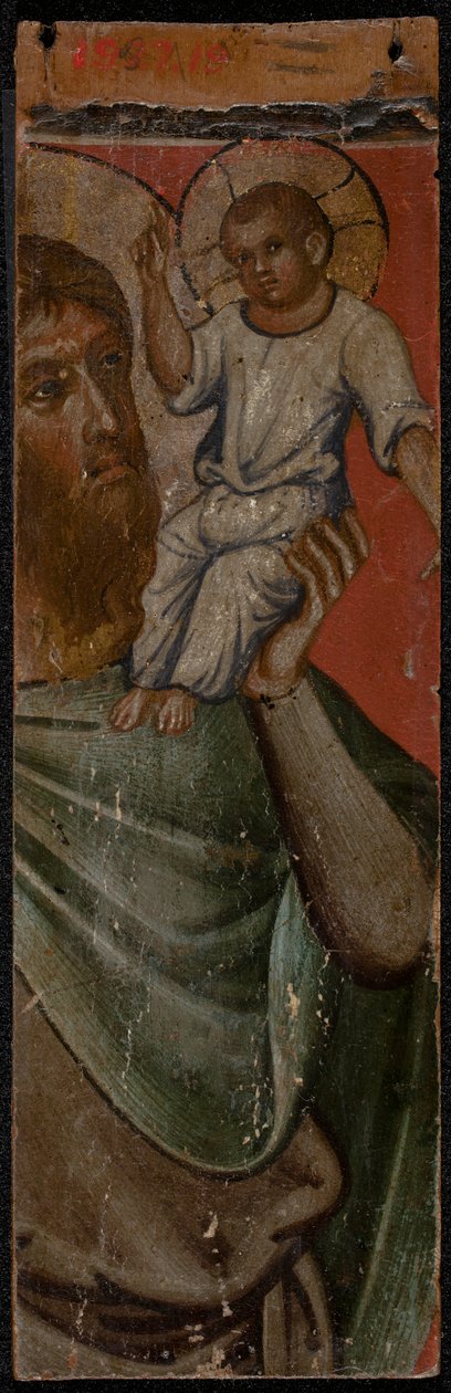 大天使迈克尔（面板反面），1300年代中期（面板上的蛋彩画）（另见5242335-37） 作者 保罗·韦尼齐亚诺