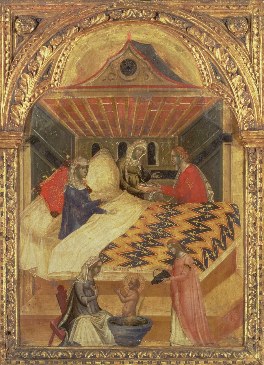 圣尼古拉斯的诞生，c.1345（面板上的蛋彩画） 作者 保罗·韦尼齐亚诺