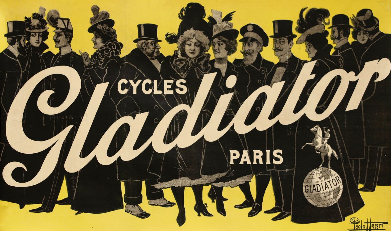 Cycles Gladiator，约1900年。 作者 保罗·亨利