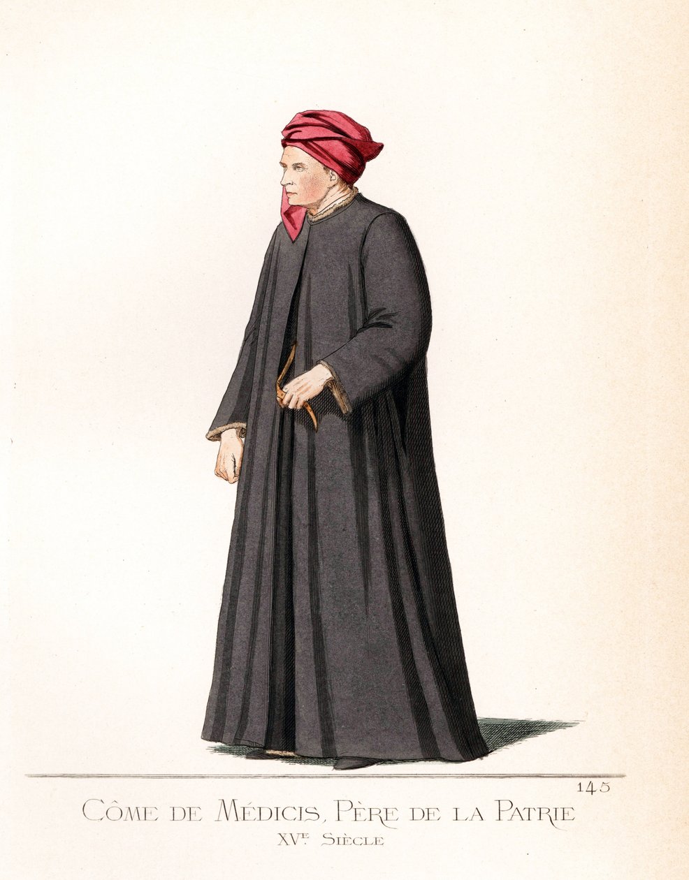 美第奇家族的科西莫（Come）（1389-1464），也被称为老科西莫（Cosimo il Vecchio）或祖国神父（Cosimo Pater Patriae），意大利银行家和政治家，美第奇政治王朝的创始人 - 科西莫 德·美第奇（1389-1464），胖子 作者 保罗·莫西里