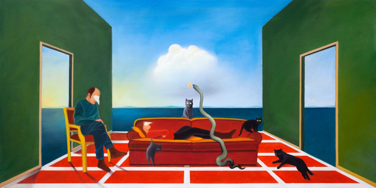 治疗》，2021 年（木板油画） 作者 