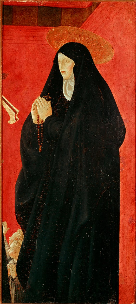 Sainte Monaca (Monique?) Detail. Detrempe on wood by Paolo Uccello (Paolo di Dono) (1397-1475) 1440-1445 Dim. 79x35 cm Florence, Collezione Contini Bonacossi 作者 保罗·乌切洛