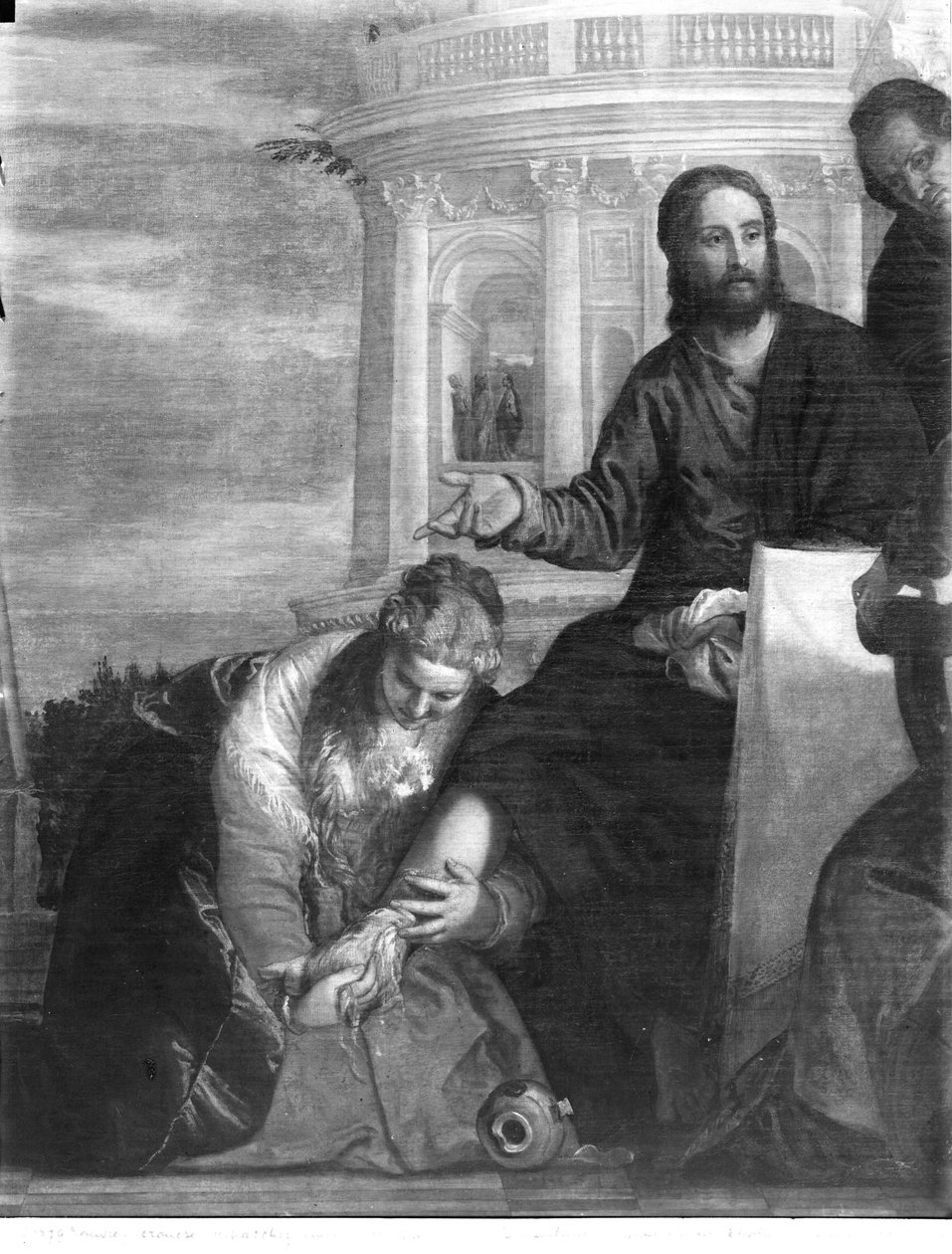 在法利赛人西蒙家的膳食，中央部分的细节，1570年 作者 保罗·韦罗内塞