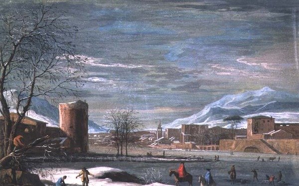 冬日风景（皮革上的钢笔画 作者 Paolo de (attr.) Filippi