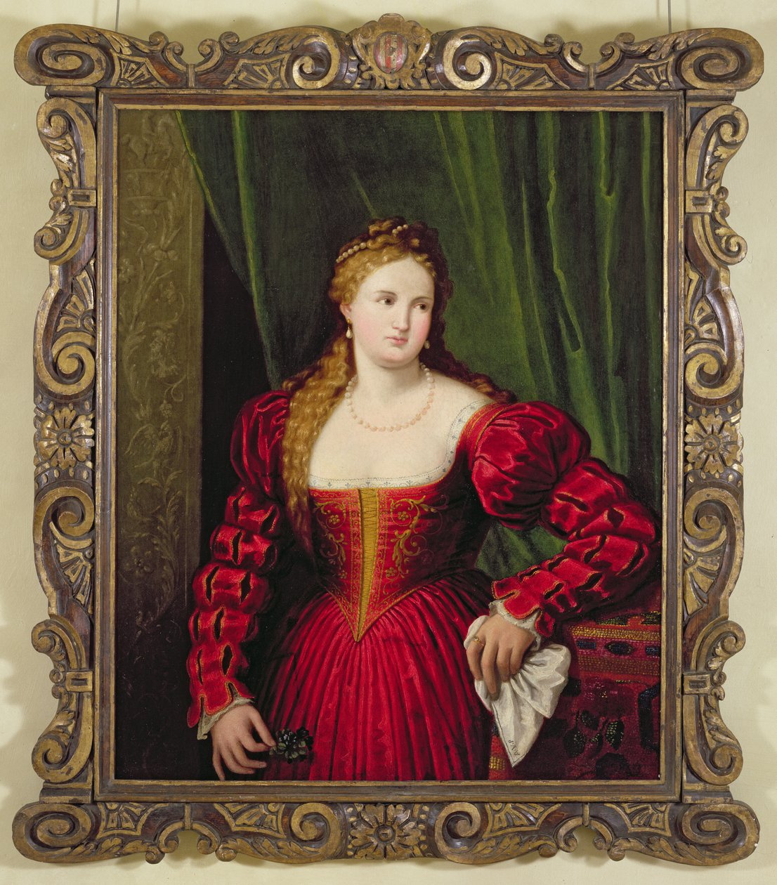 Violante画象，Palma Vecchio的女儿，1530-35 作者 巴黎·博尔多内