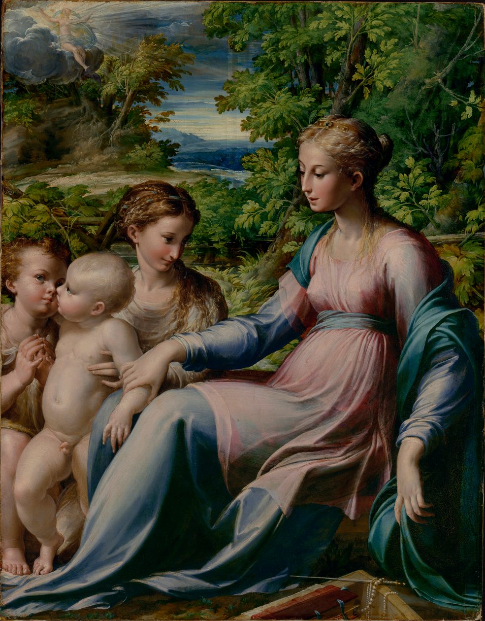Parmigianino  - 圣母与圣约翰浸信会和抹大拉的马利亚 作者 帕玛强尼诺