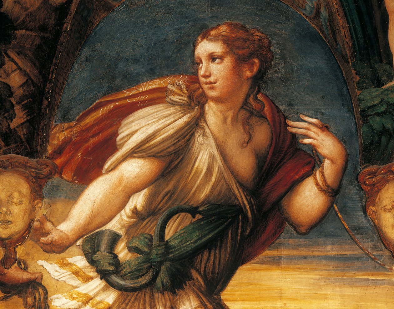 玛佐拉（Francesco Mazzola），又称帕米吉尼诺（Parmigianino）（1503-1540），壁画，细节，Rocca Sanvitale, Fontanellato, Emilia Romagna。 作者 帕玛强尼诺