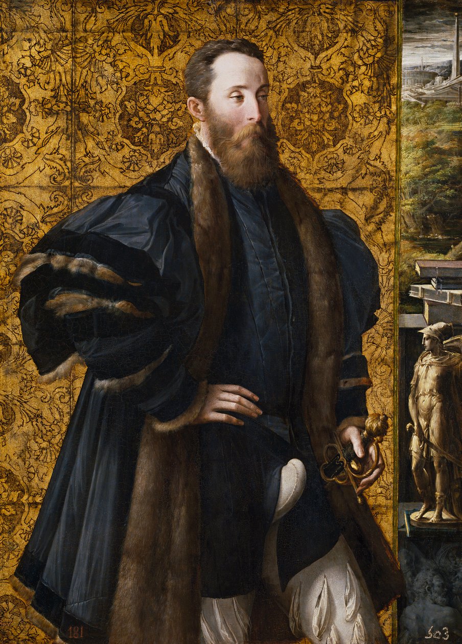 "Pier Maria Rossi di San Secondo（1504-1557 年）肖像"。弗朗切斯科-马佐拉（Francesco Mazzola Il Parmigianino dit Le Parmesan，1503-1540 年）的绘画作品 1536-1537 年 马德里普拉多博物馆 作者 帕玛强尼诺