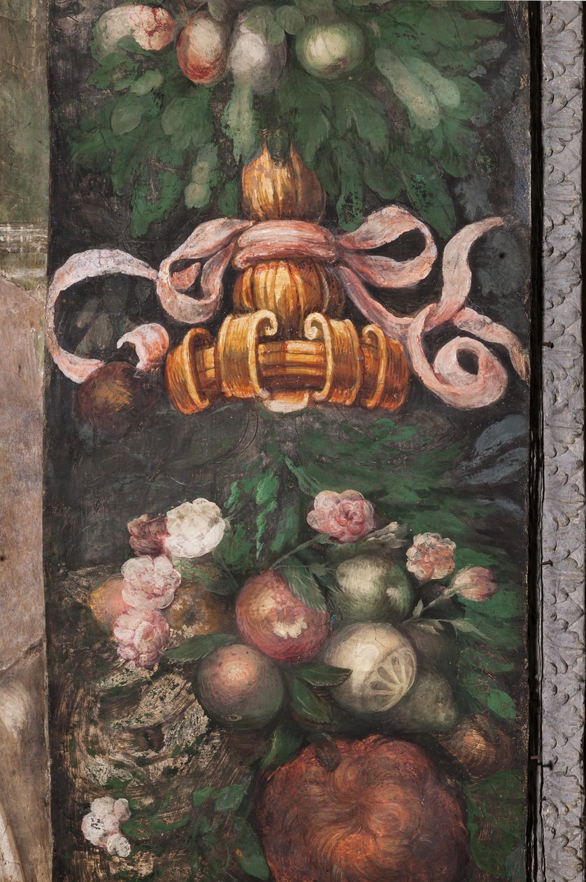 鲜花和水果的装饰细节，c.1523（壁画） 作者 帕玛强尼诺