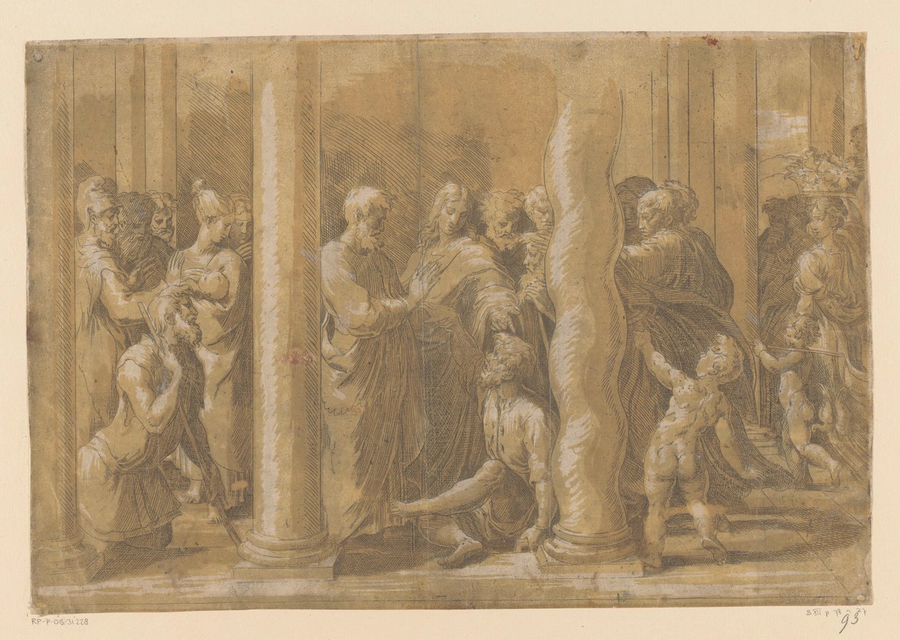 圣彼得和约翰治愈了瘫痪者 作者 Parmigianino (归因于)