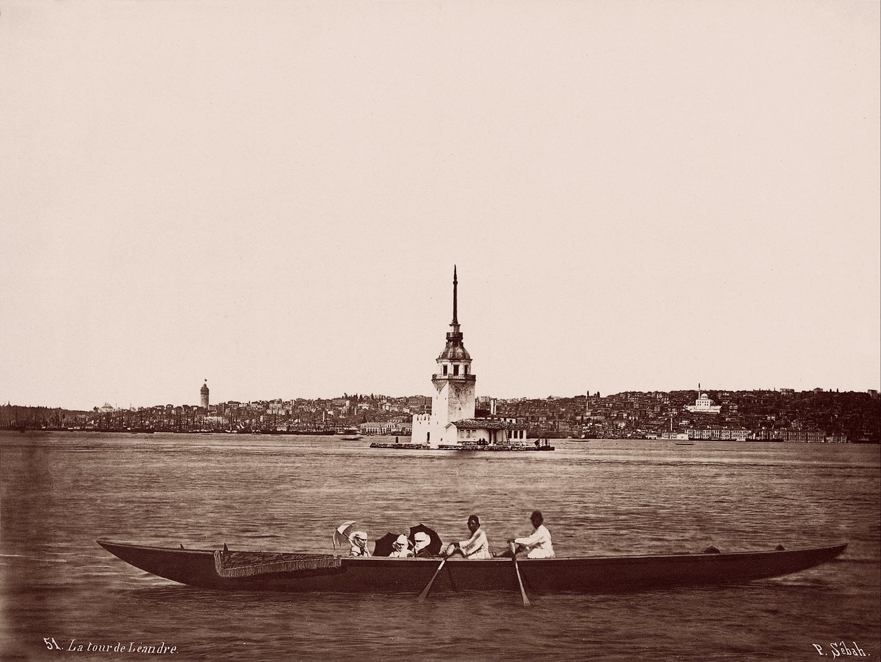 Kz Kulesi，Galata和Fndkl住宅区 作者 帕斯卡·塞巴（J. Pascal Sebah）