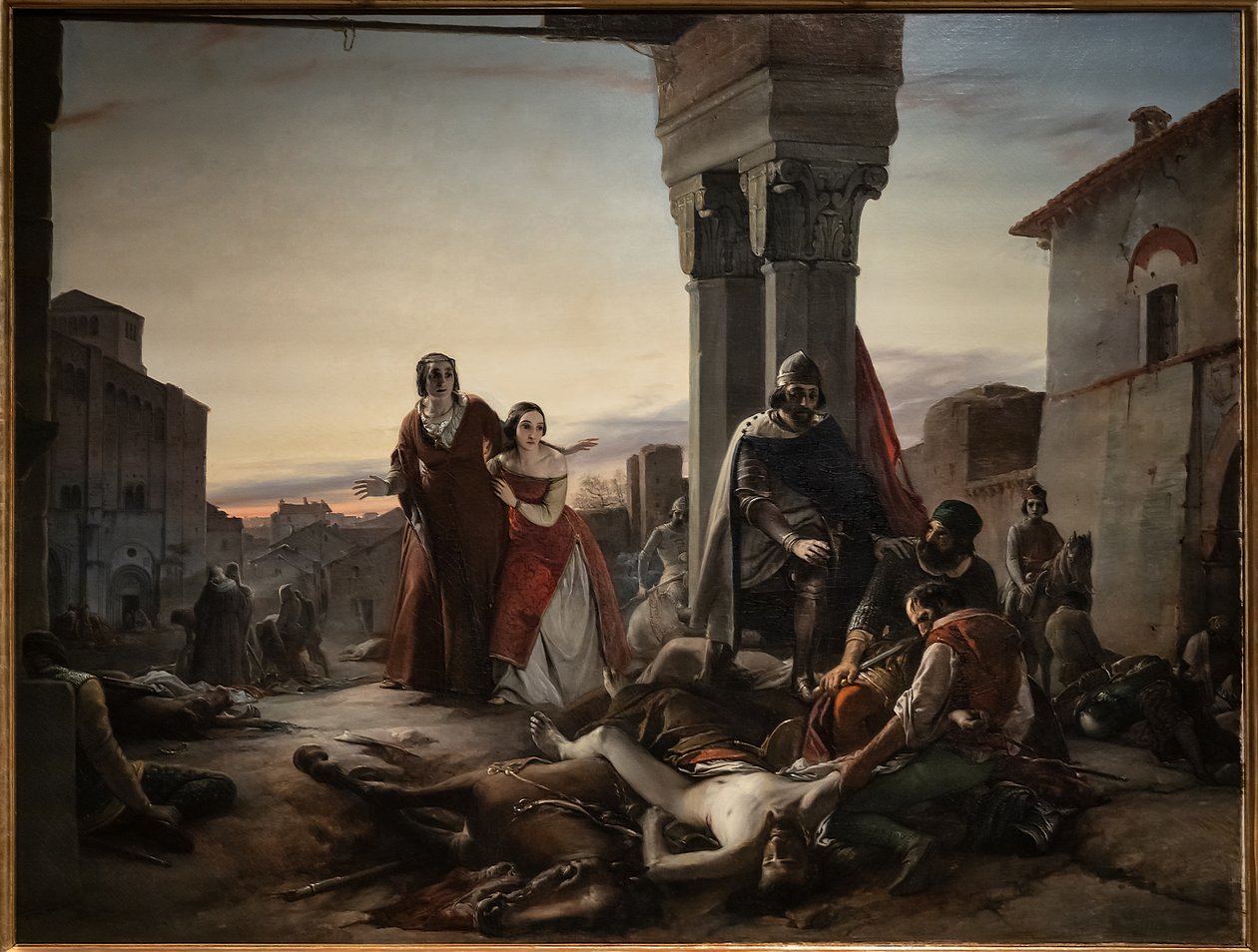 里卡迪诺·兰戈斯科 (Ricciardino Langosco) 的母亲正在寻找 1315 年马泰奥·维斯康蒂 (Matteo Visconti) 征服帕维亚期间被杀的儿子的尸体 作者 帕斯夸莱·马萨克拉