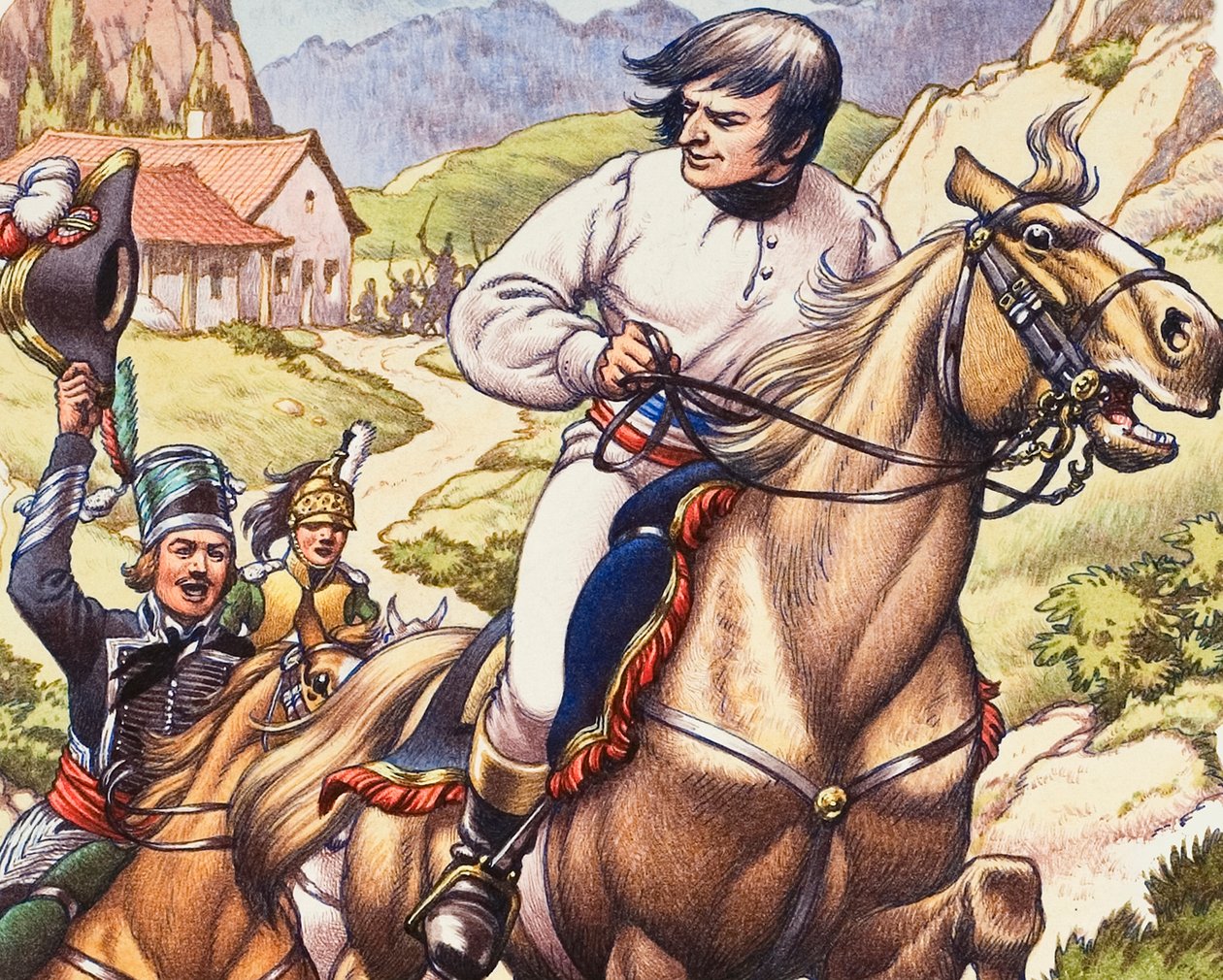 拿破仑在奥地利骑兵巡逻队紧追不舍的情况下险些丧命 作者 帕特 (1907-95) 妮可