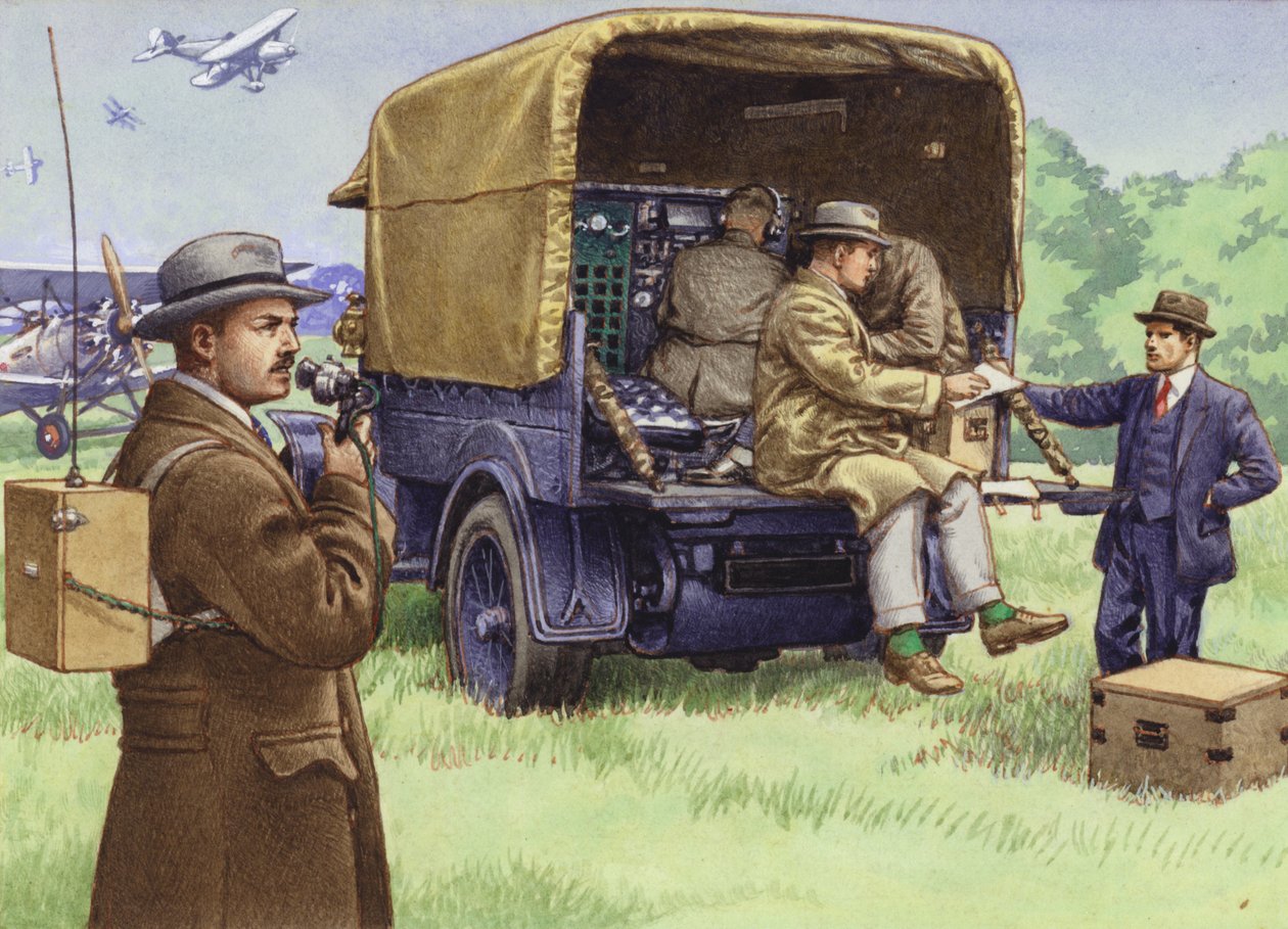 英国广播公司（BBC）早期的对外广播（纸面水粉画 作者 帕特（1907-95）尼科尔