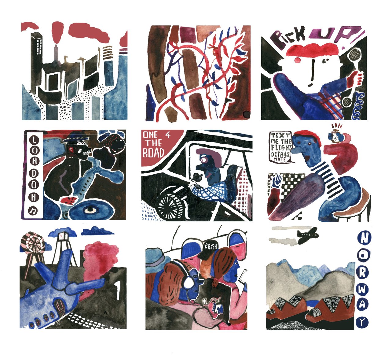 远离城市，去看看野生动物，2014 年（水彩画） 作者 帕特·麦克唐纳