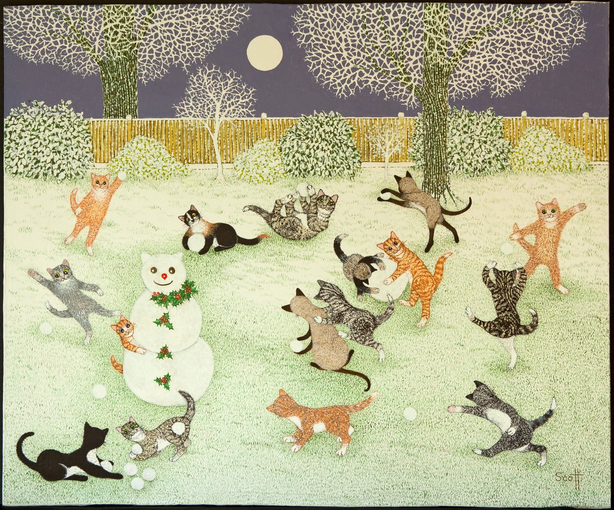 谷仓风暴》，2011 年（花布丙烯画） 作者 帕特·斯科特