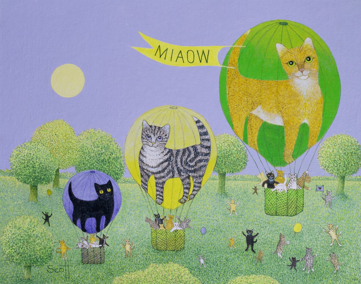 猫气球比赛（丙烯酸画布） 作者 帕特·斯科特