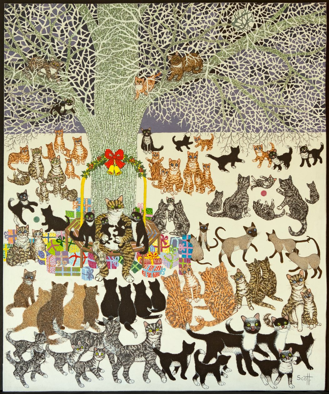 现在的时间》，2012 年（花布上的丙烯画） 作者 帕特·斯科特