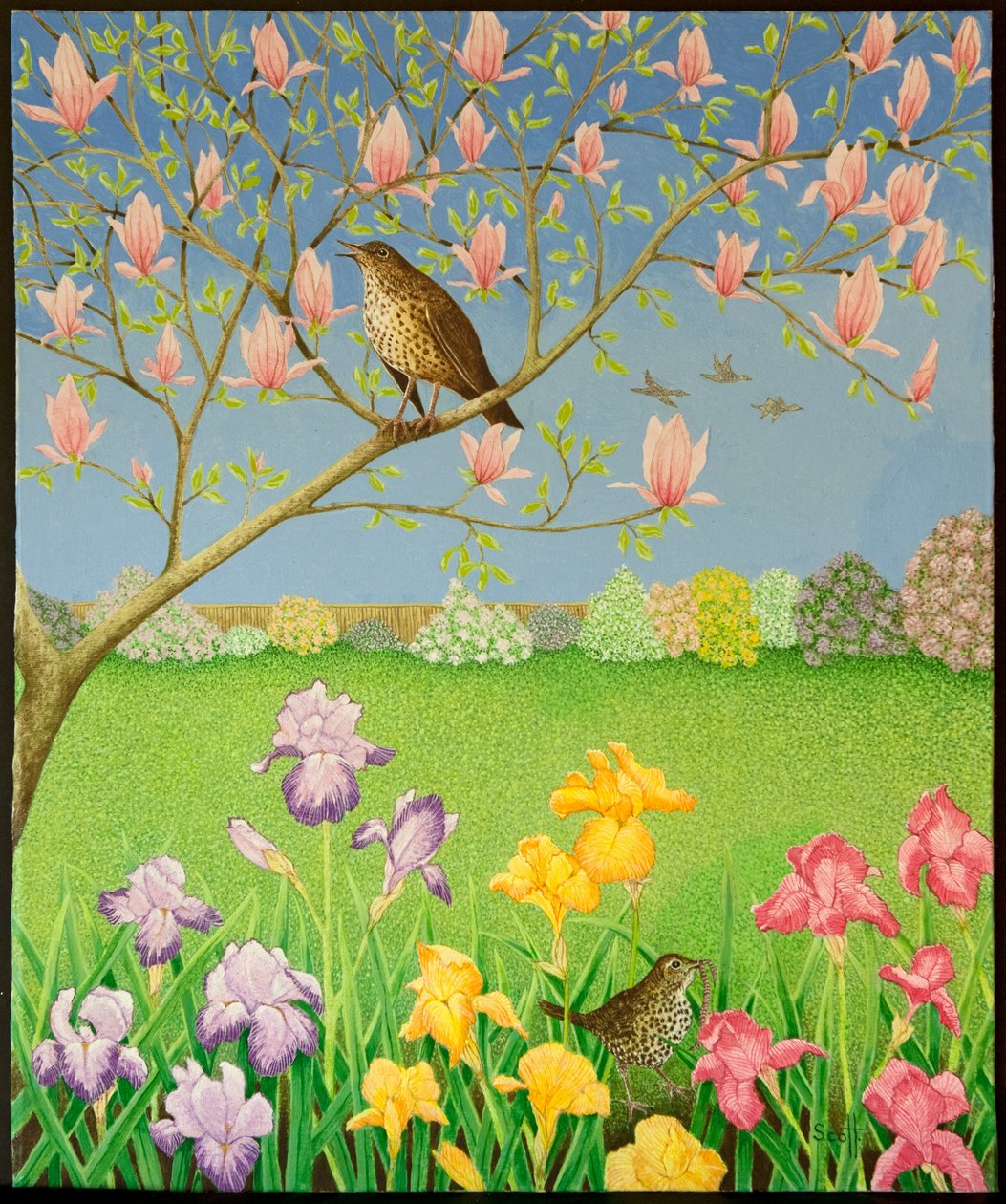 可歌可泣》，2011 年（花布上的丙烯画） 作者 帕特·斯科特