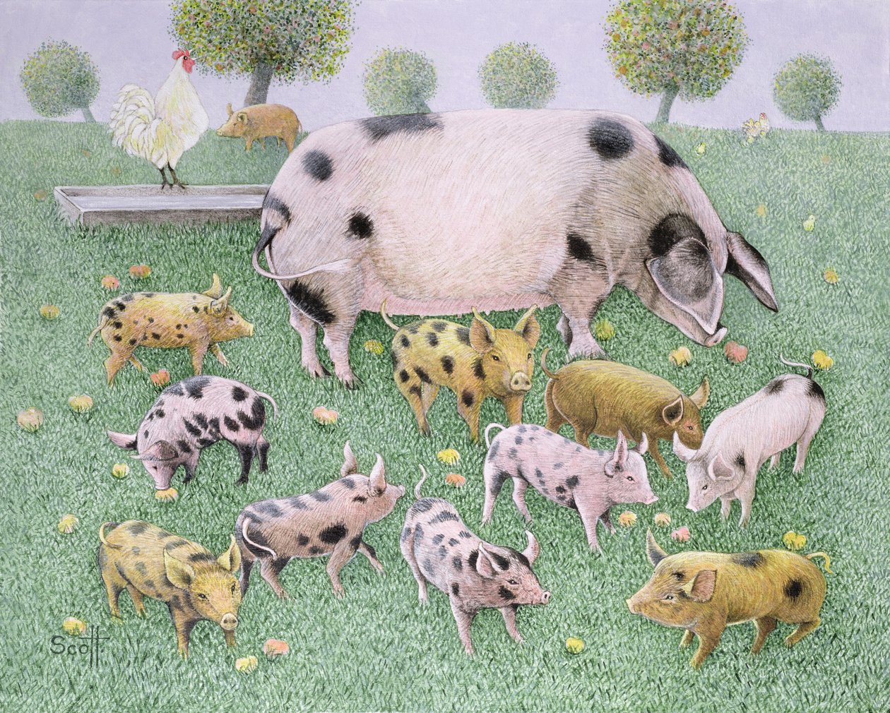 苹果盛宴》（布面油画） 作者 帕特·斯科特