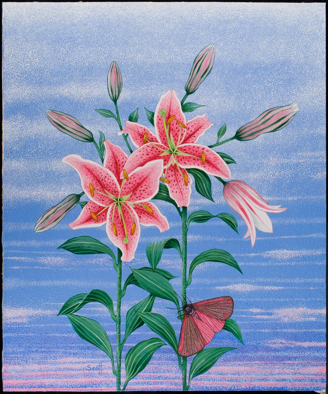 夜班》，2011 年（花布丙烯画） 作者 帕特·斯科特
