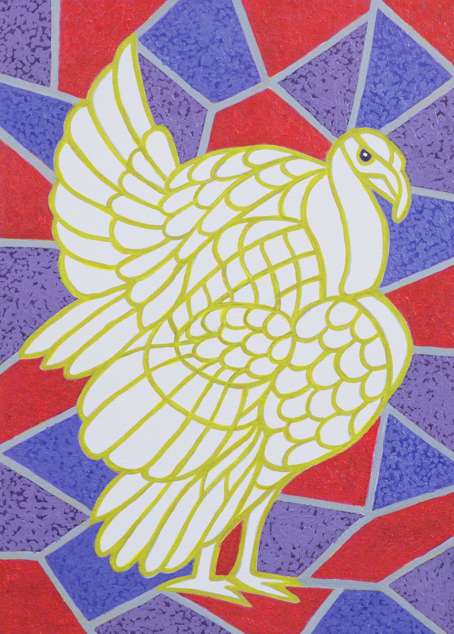 彩色玻璃上的火鸡 作者 帕特·斯科特