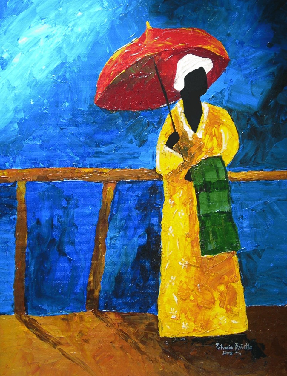 2008年，在broadwalk上的绿色格子图案（画板上的丙烯酸树脂） 作者 帕特里夏·布林特（Patricia Brintle）
