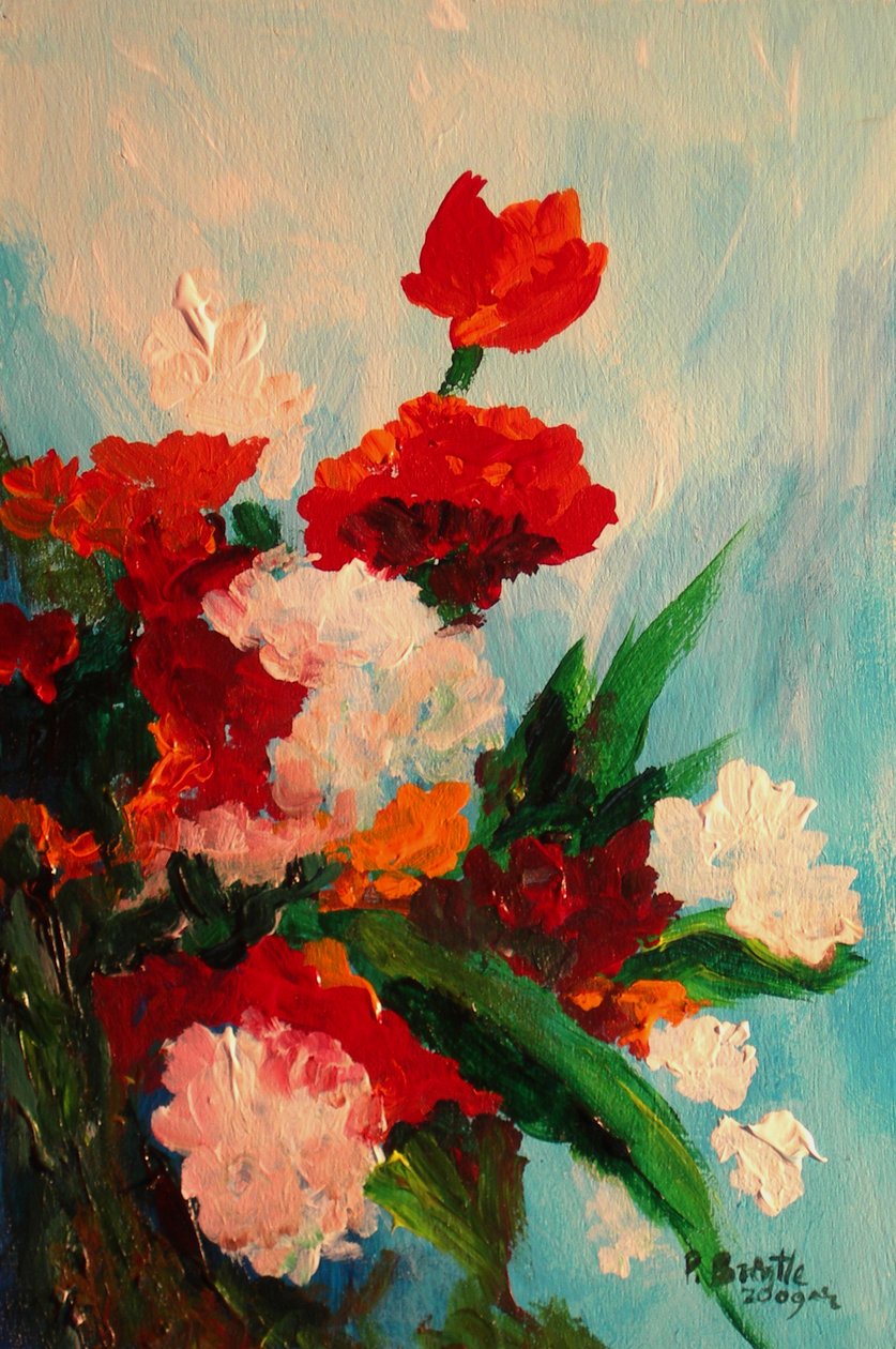Capricious carnations, 2017 (acrylic on canvas) 作者 帕特里夏·布林特（Patricia Brintle）