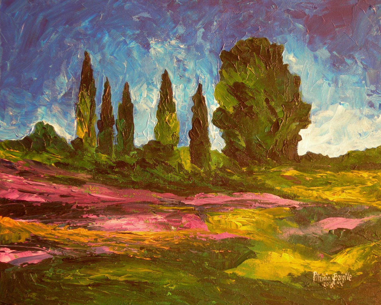 Lavenders正在盛开，2009年（丙烯画布） 作者 帕特里夏·布林特（Patricia Brintle）