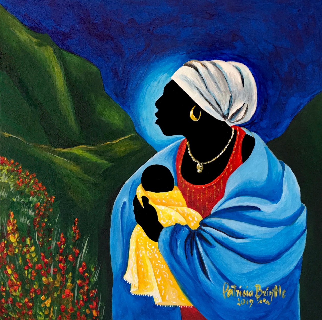 Madonna and child of the garden, 2019 (acrylic on wood 作者 帕特里夏·布林特（Patricia Brintle）