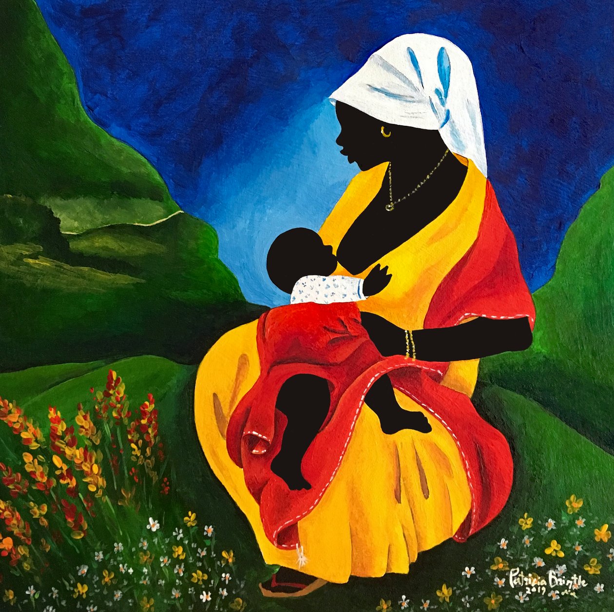 Motherhood, 2019 (acrylic on wood) 作者 帕特里夏·布林特（Patricia Brintle）