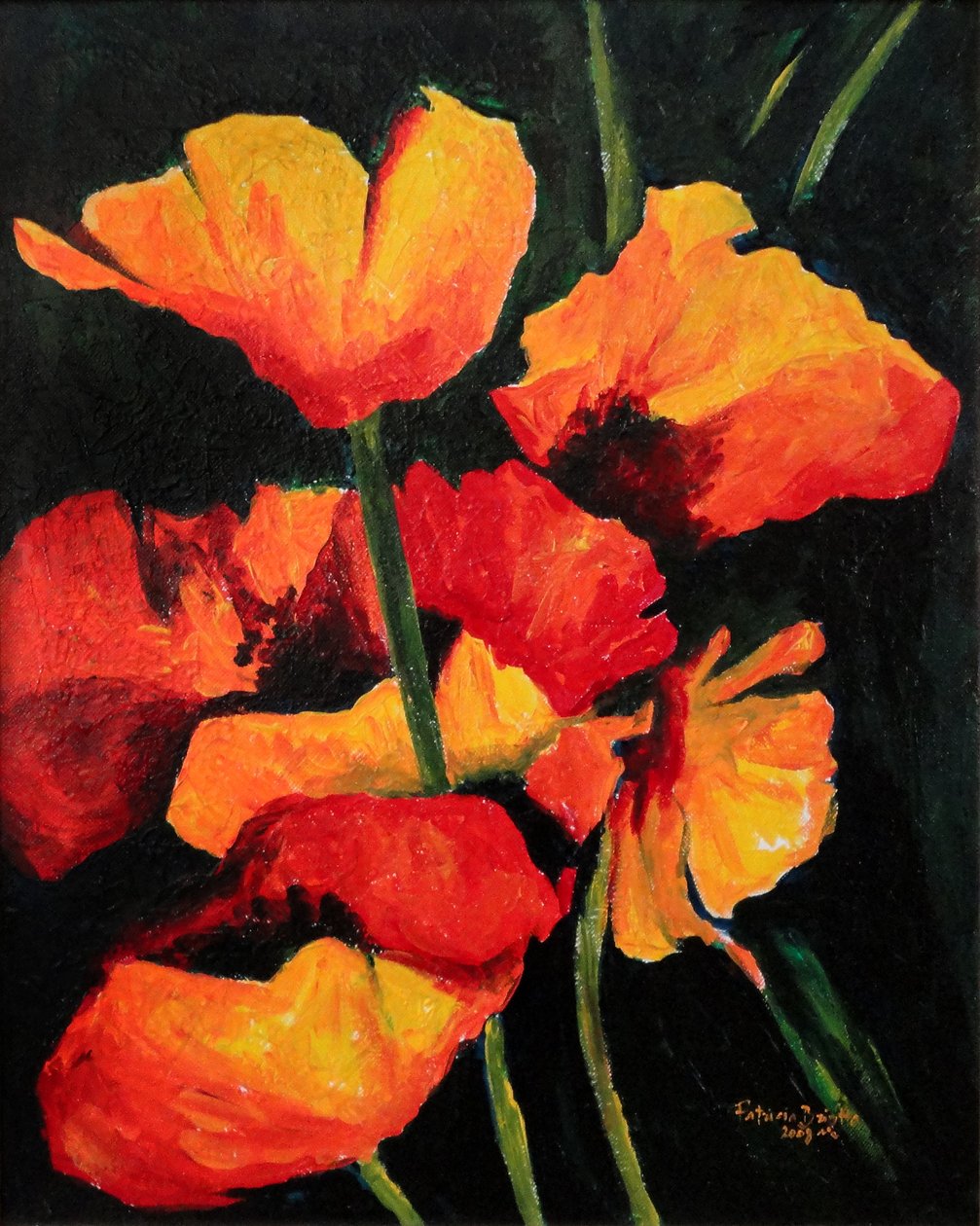 有灵性的罂粟花，2008 年（丙烯酸画布） 作者 帕特里夏·布林特（Patricia Brintle）