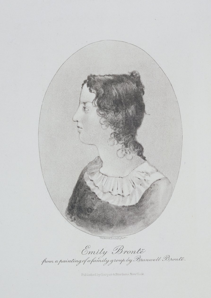 艾美莉勃朗特（1818-48）的肖像由沃克和布塔尔雕刻而成 作者 帕特里克·布兰威尔·勃朗特