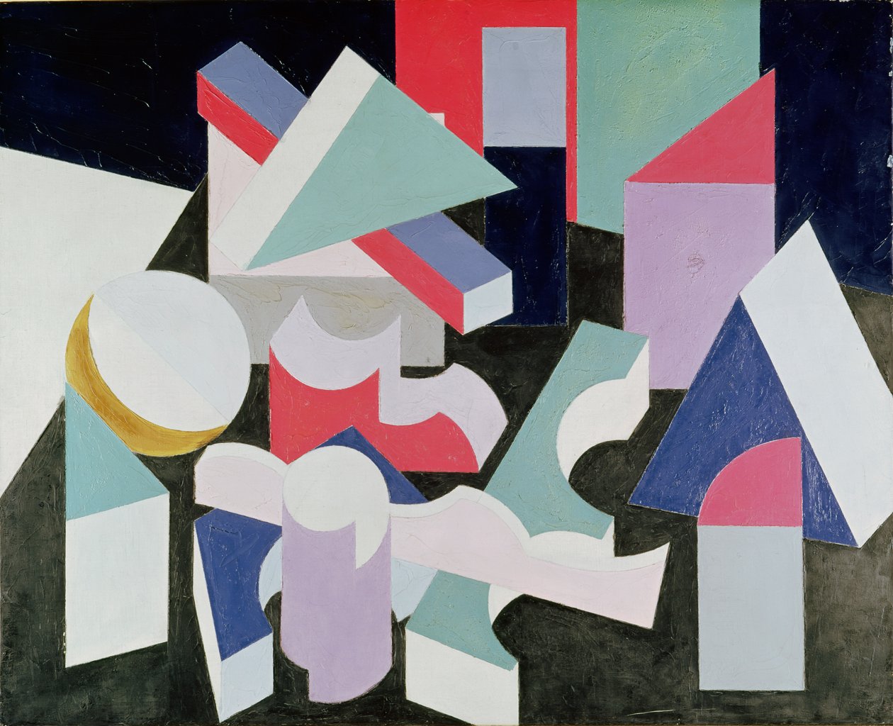 作文，c.1923-26（画布上的油画和蜡笔） 作者 帕特里克·亨利·布鲁斯