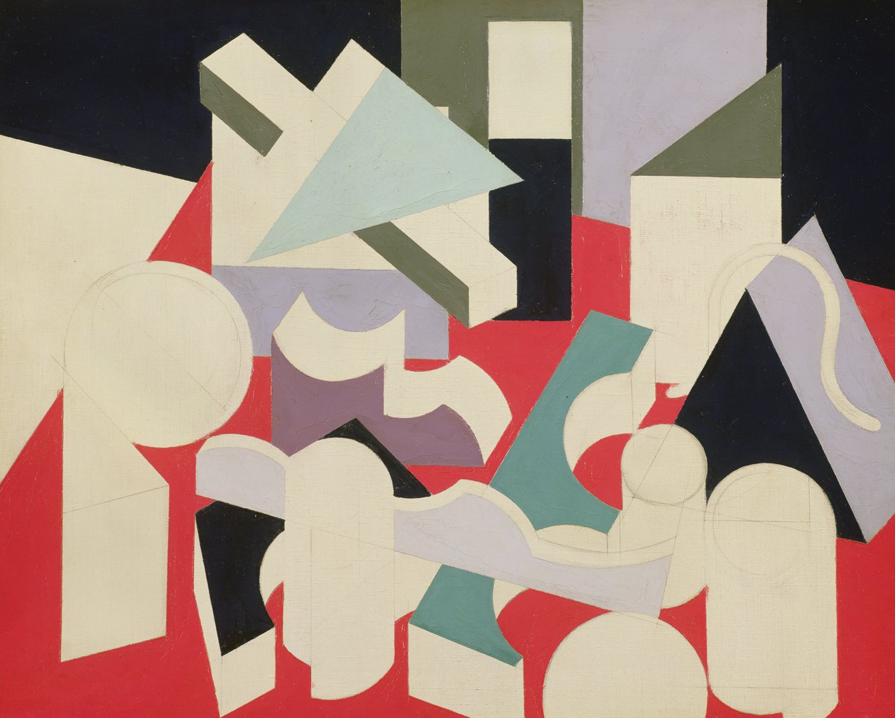 Formes，1921-22（画布上的油画和铅笔） 作者 帕特里克·亨利·布鲁斯