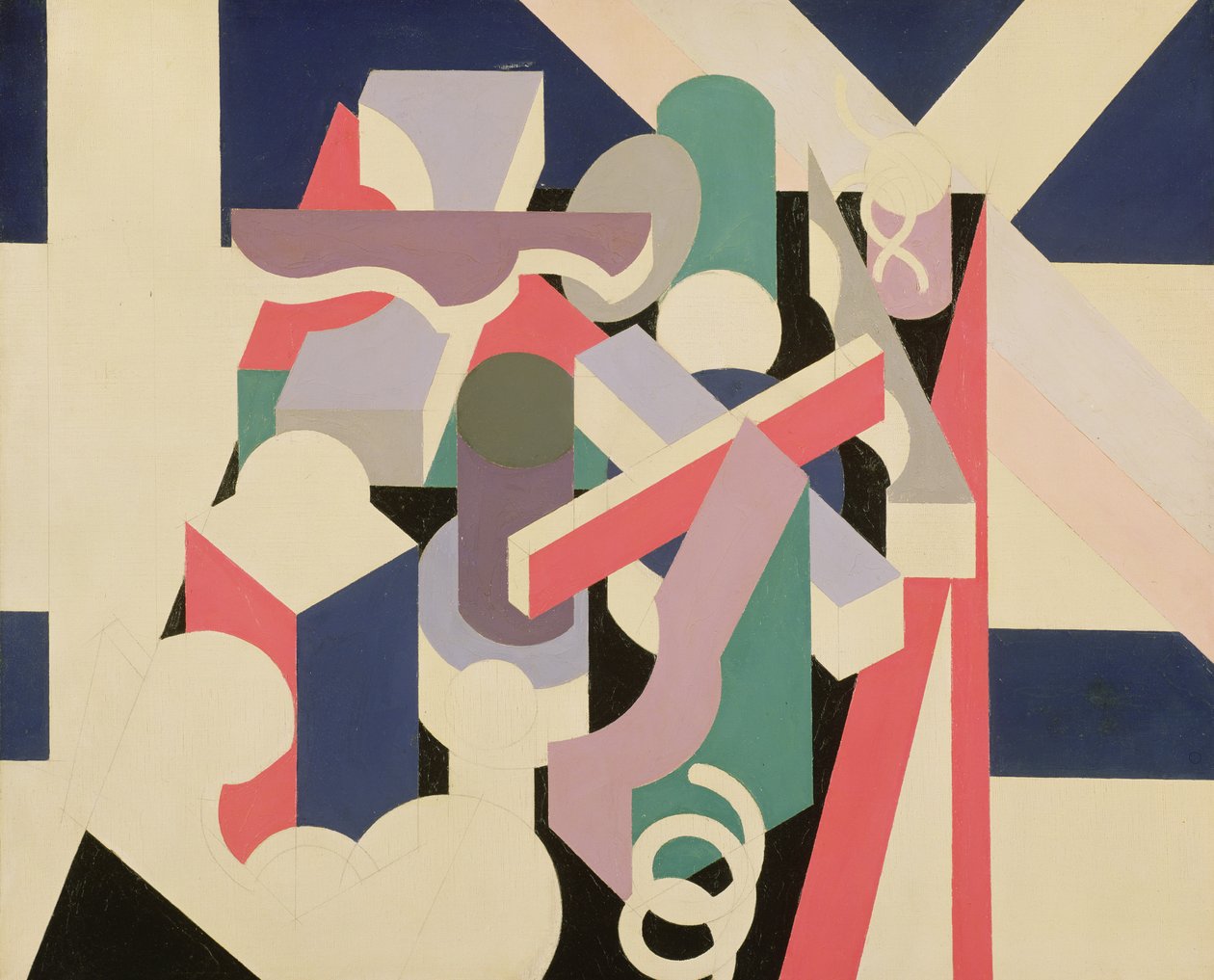 PaintingNature Morte，1923-24（画布上的油画和铅笔） 作者 帕特里克·亨利·布鲁斯