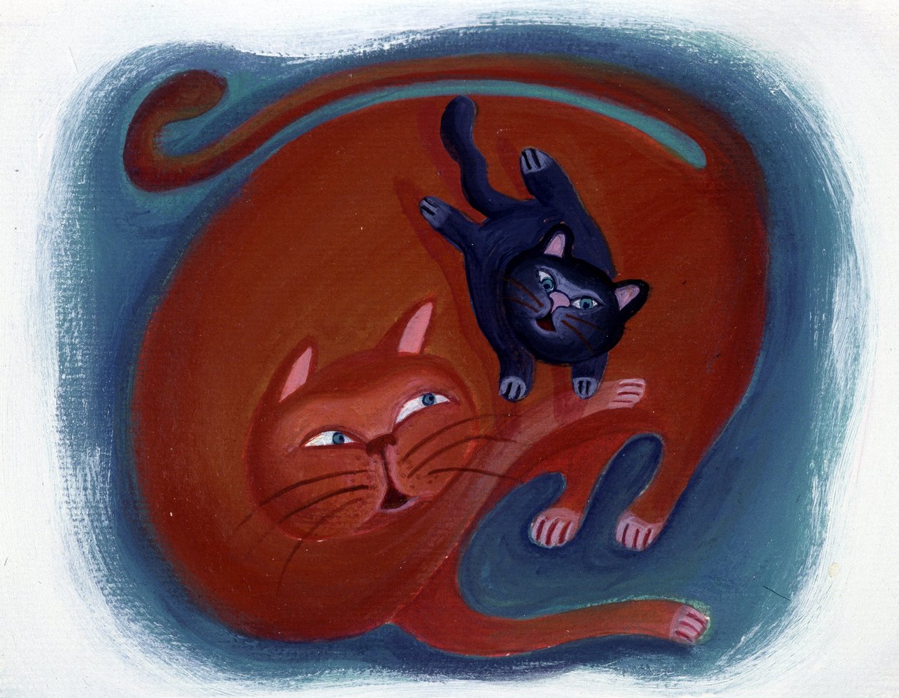 猫和她的小猫 - 插图：Patrizia La Porta 作者 帕特里齐娅·拉波塔